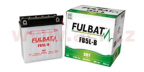 baterie 12V, FB5 l-B, 5Ah, 65A, konvenční 120x60x130 FULBAT(vč. balení elektrolytu)